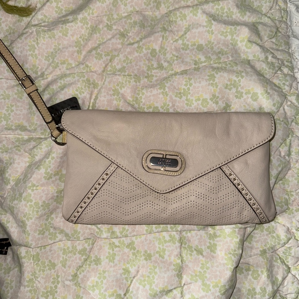 Coach Beige Leather Clutch Bag